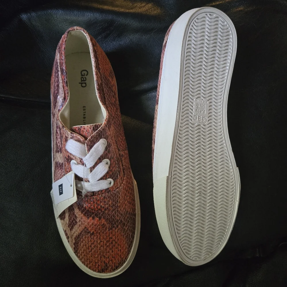 GAP faux snakeskin oxford sneakers sz7.5 NWT - Picture 2 of 7